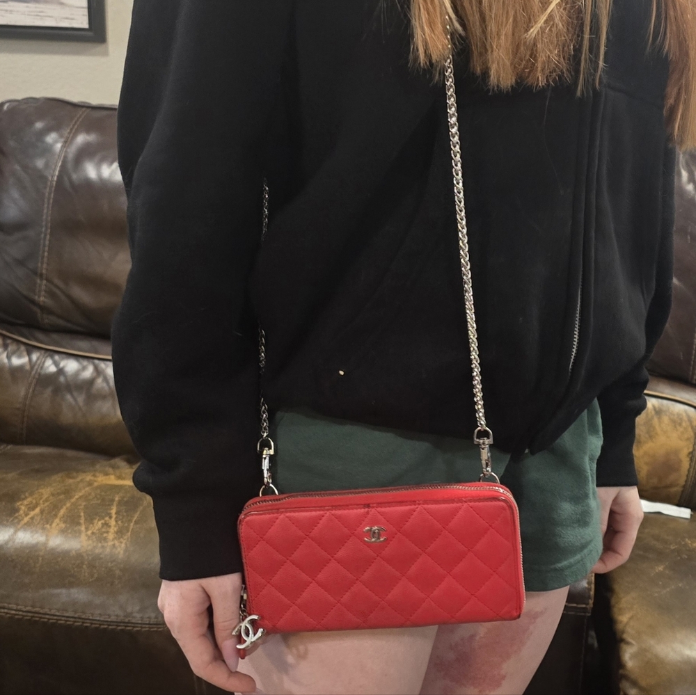 Chanel Red Leather Wallet
